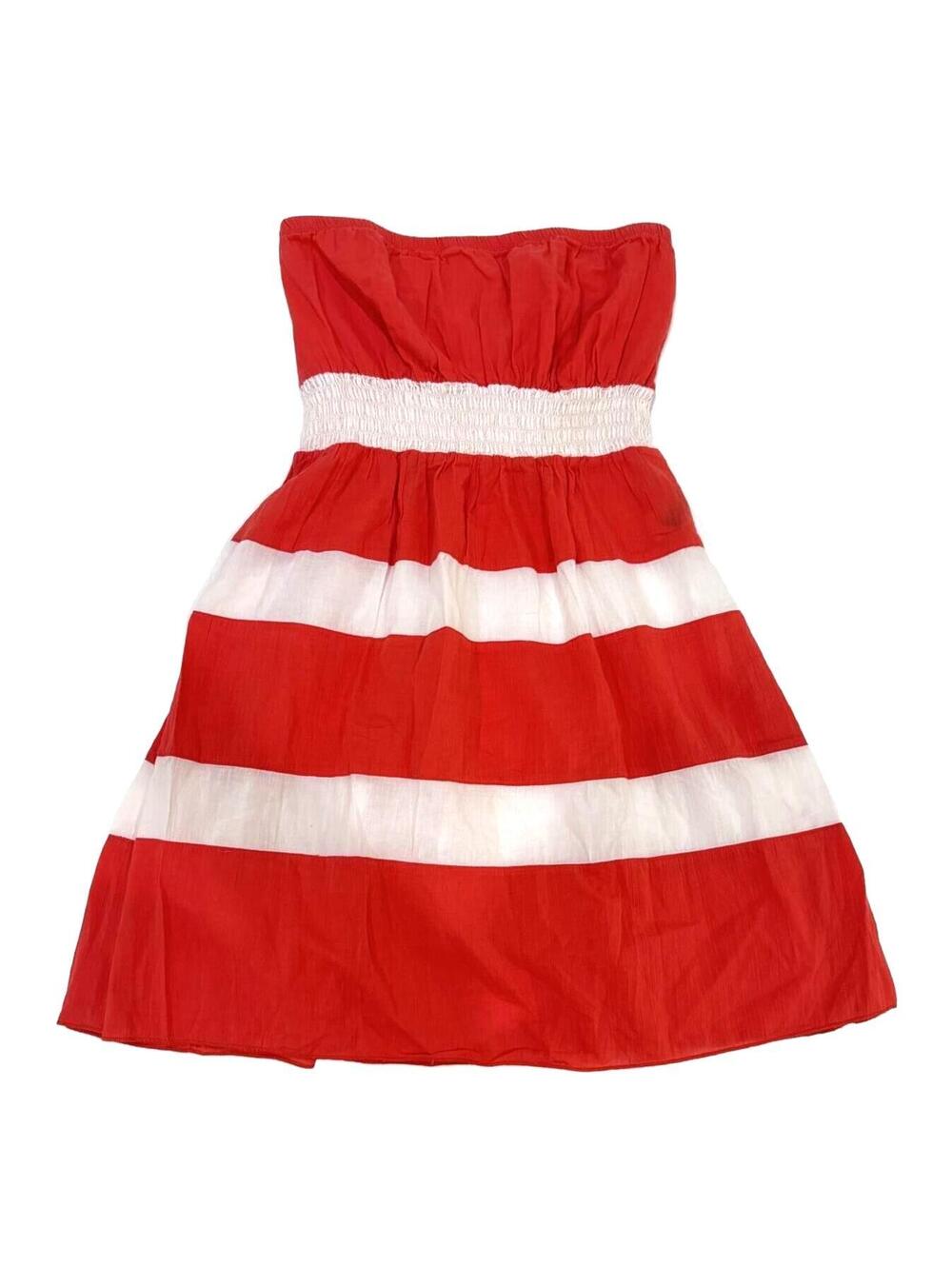 Lauren Ralph Lauren Striped Strapless Mini Dress L Coastal Cottagecore Summer